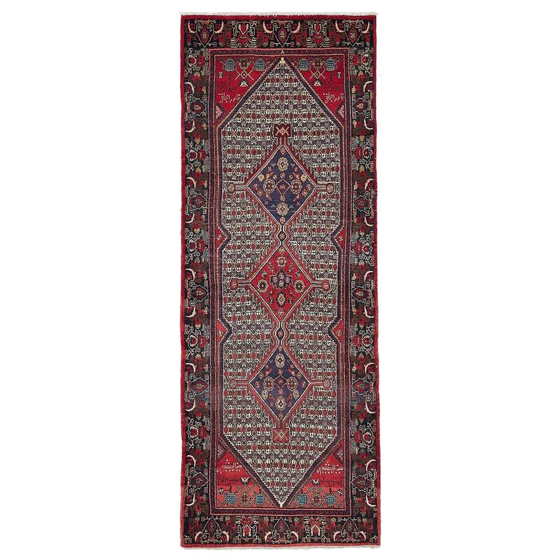 ECARPETGALLERY Hand-knotted Anatolian Vintage Red Wool Rug - 3'5 x 9'8
