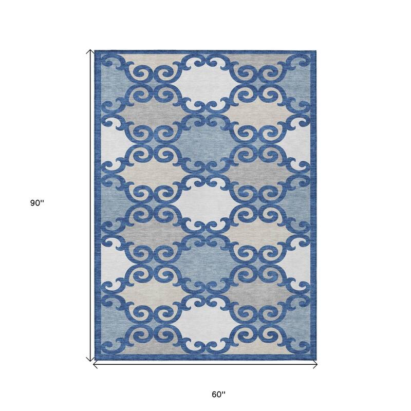 HomeRoots Trellis Transitional Rectangle Outdoor Rug