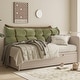 preview thumbnail 3 of 9, Double Layer Headboard Reading Pillow, Versatile Bed Backrest Pillow. King - Green/Brown