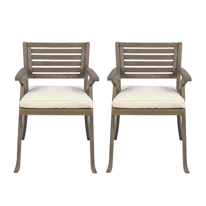 Hermosa Outdoor Acacia Wood Dining Chair (Set of 2) by Christopher Knight Home - N/A