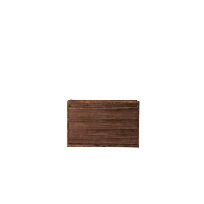 James Martin Vanities Mantova 31.5" Single Vanity Cabinet, Mid-Century Walnut - No Base, No Top