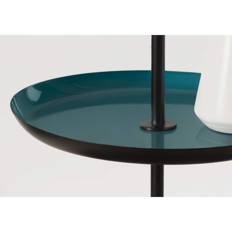 Kate and Laurel Laranya Tiered Round Decorative Tray - 12x12x15