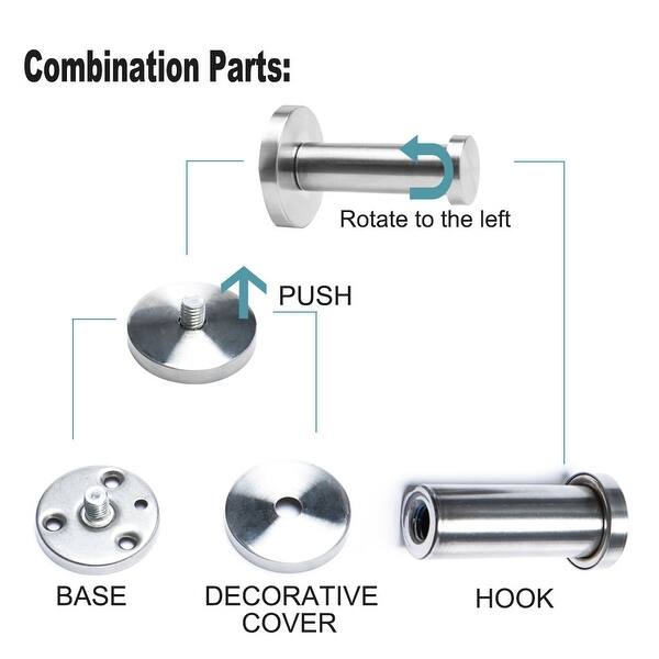 Shop 3pcs Wall Hooks Stainless Steel 75mm Hook Coat Towel Key Diy