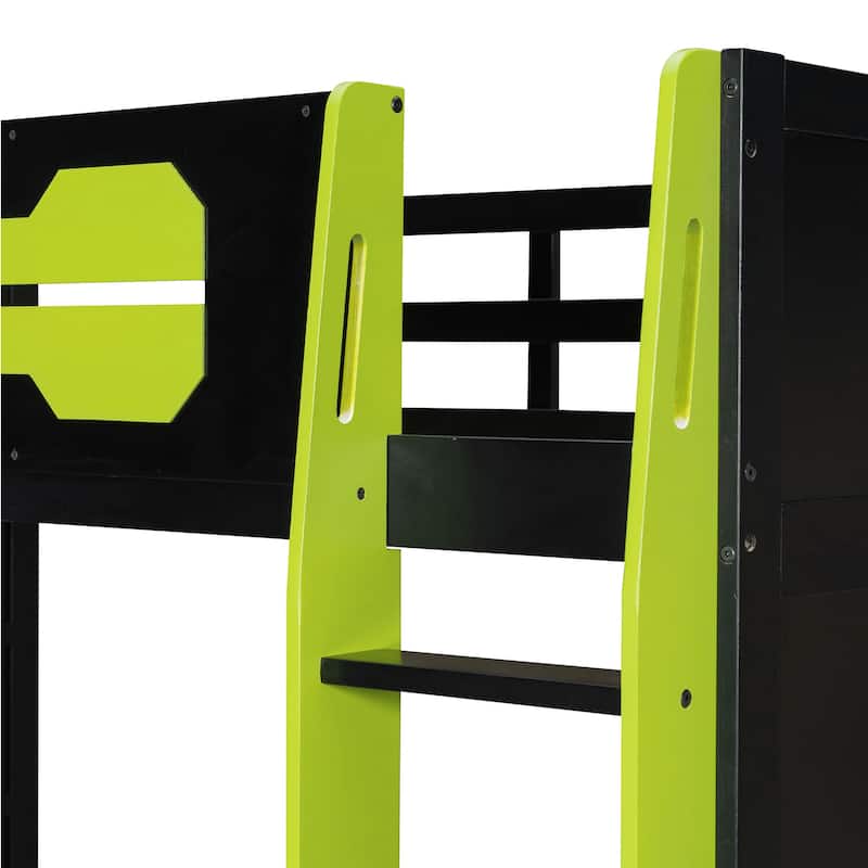 Full Size Gaming Loft Bed Esports-Inspired Bed with Desk Shelves and Charging Station for Gaming Bedroom Setup, Esports Hotels