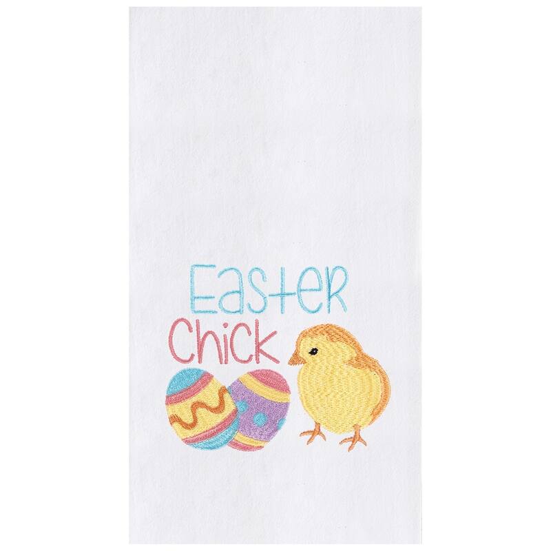 Easter chick Flour Sack Embroidered Cotton Kitchen Towel
