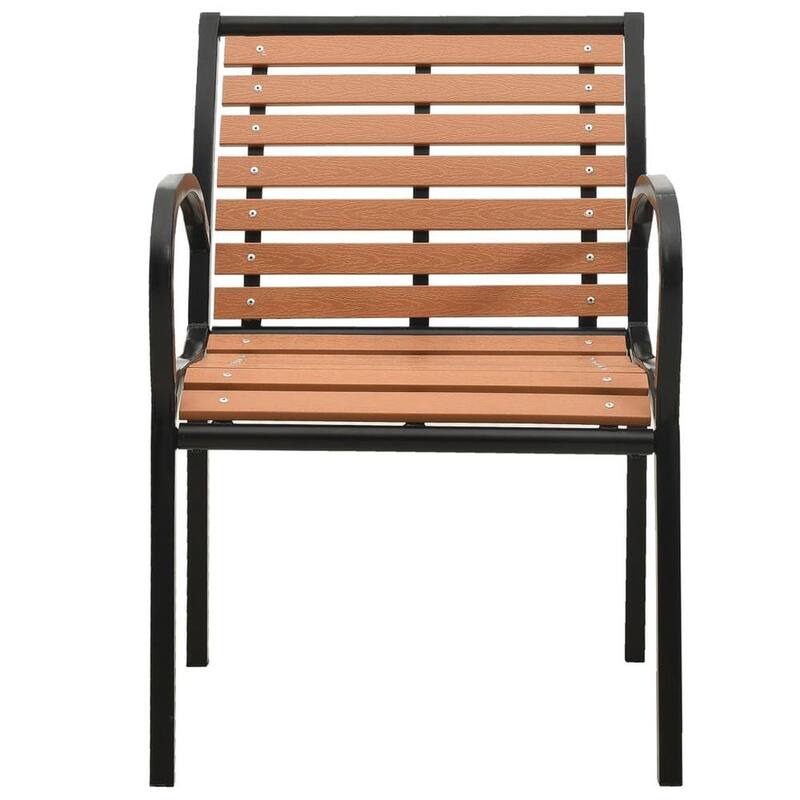 2x Solid Wood Patio Chairs Outdoor Garden Seating Furniture Brown/Gray