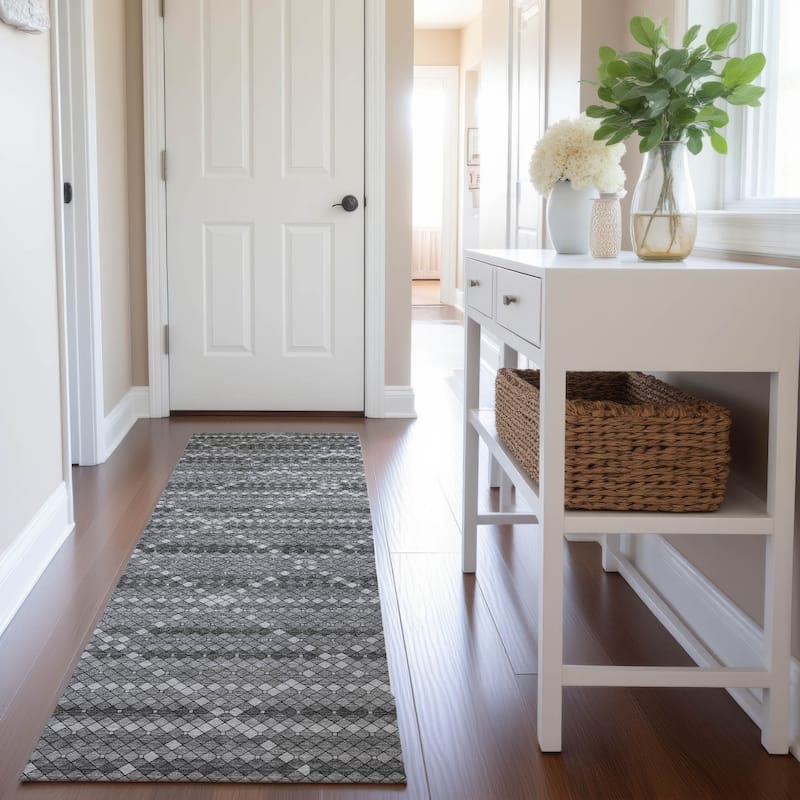 Premium Washable Super Soft Trellis Ombre Mayfield Rug - Gray - 2'3" x 7'6"