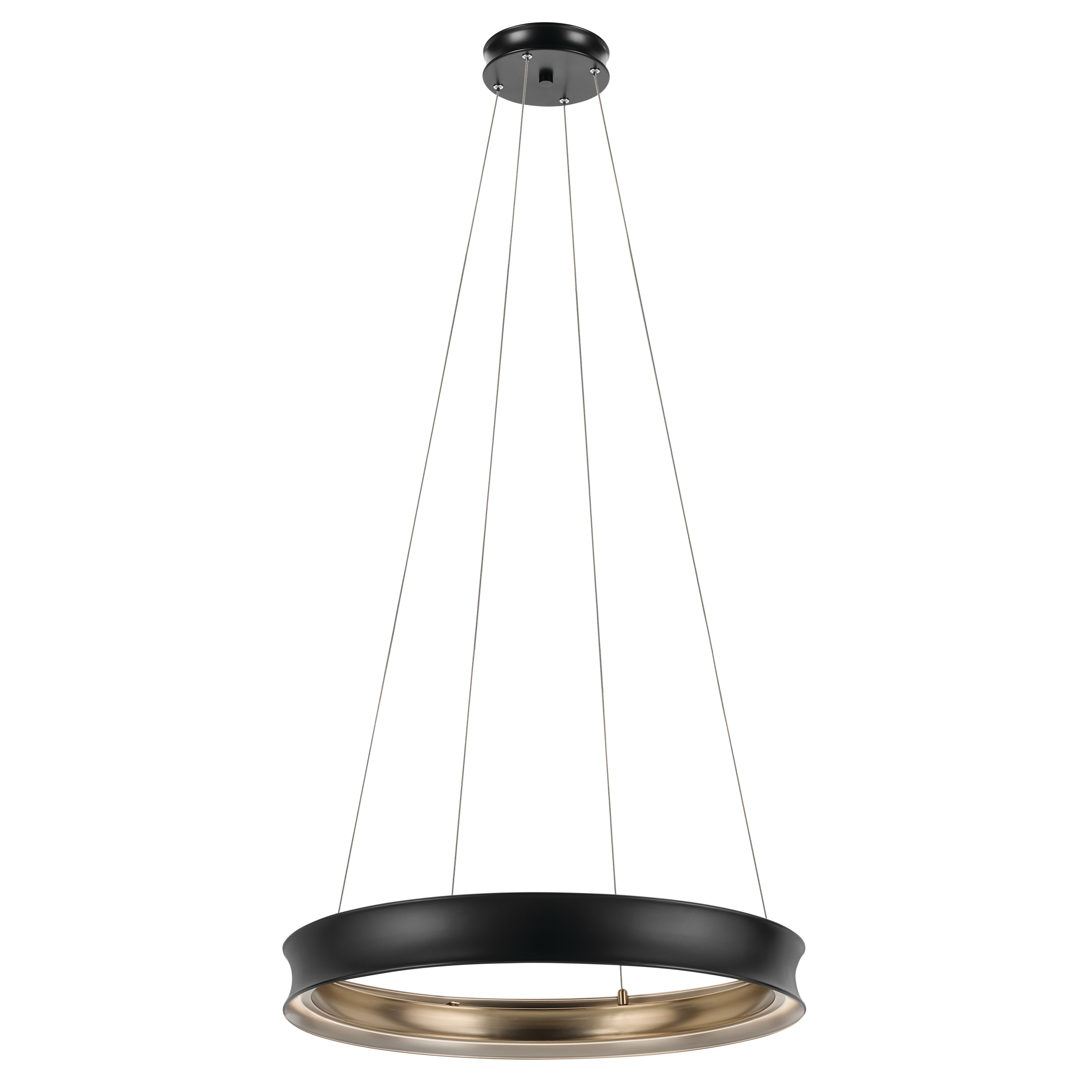 Larousse 29.5 Inch LED Chandelier in Black and Champagne Bronze