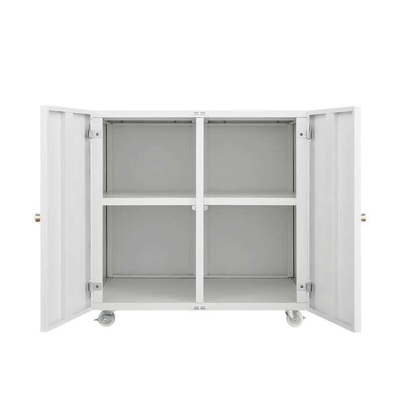 Home Office Printer Stand with Wheels and File Door Mobile Lateral Filing Cabinet with Open Storage Shelf