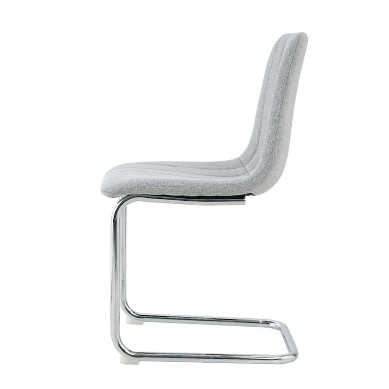 Set of 4 Modern simple light luxury dining chair with metal legs (silver)