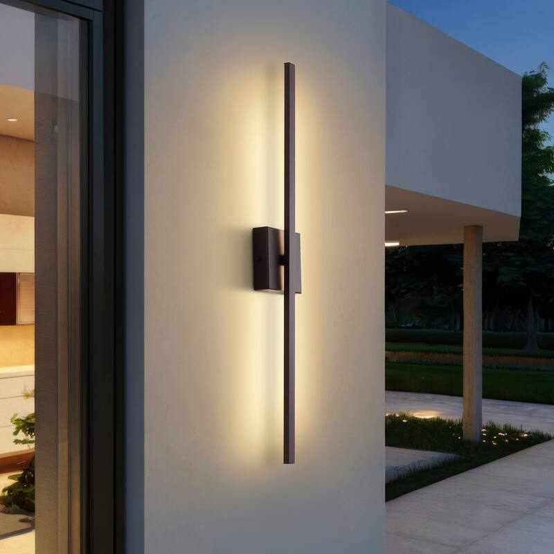 Palco Modern Minimalist Indoor/Outdoor Metal 350-Degree Rotatable Dimmable Integrated LED Wall Sconce, by JONATHAN Y