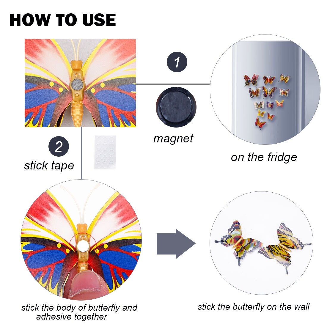 Shop 12pcs 3d Butterfly Wall Sticker Decal Sticker For Wedding