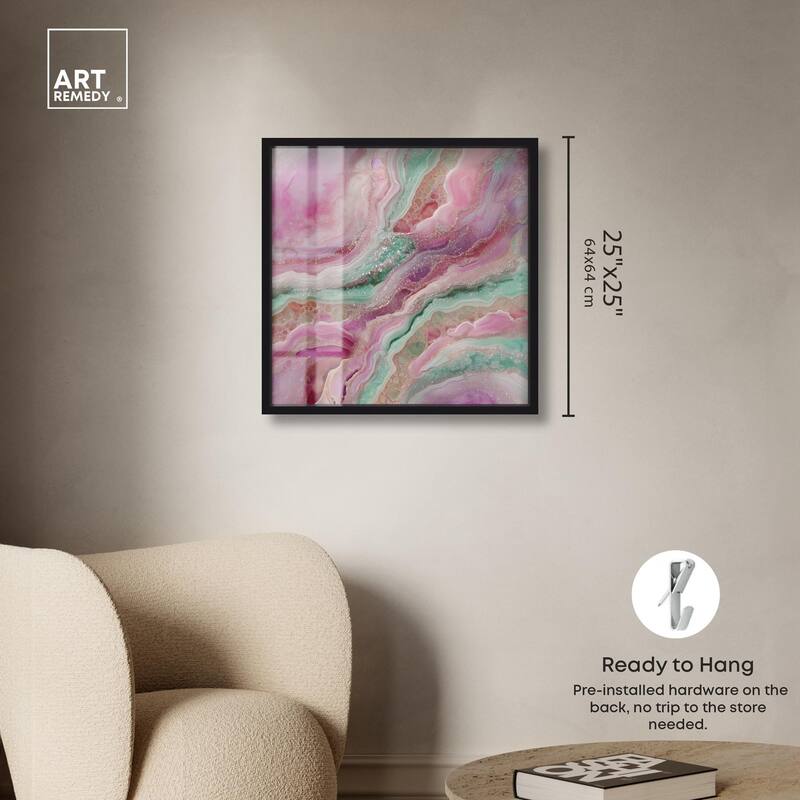 Pink and Mint Crystal IV Shadowbox by Art Remedy