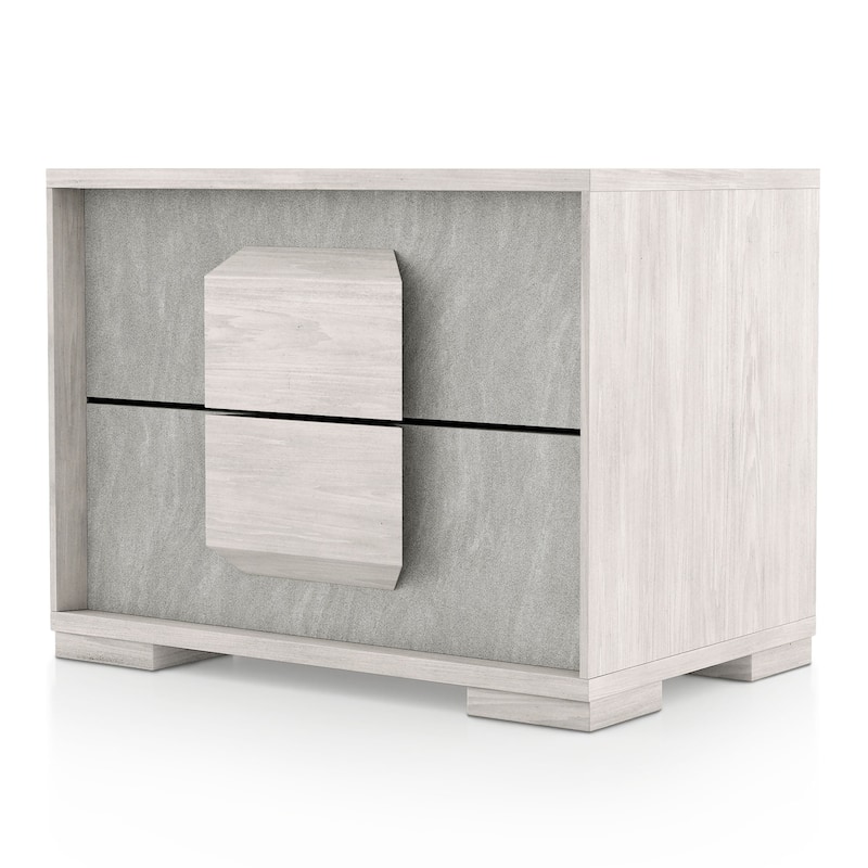 Furniture of America Jonnick Contemporary Two-tone Washed White 2-Drawer Nightstand