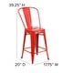 preview thumbnail 59 of 97, 24'' High Metal Indoor-Outdoor Counter Height Stool with Back