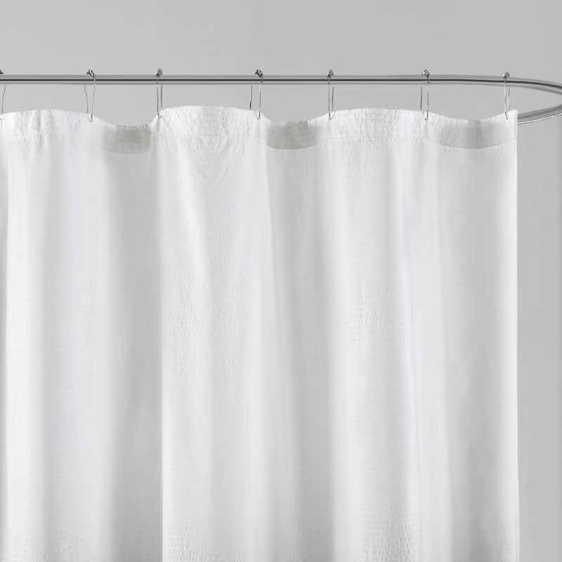 Madison Park Loire Ombre Printed Seersucker Shower Curtain