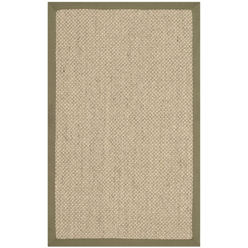 SAFAVIEH Natural Fiber Elmyra Sisal Border Rug - 2'6" x 4' - Natural/Green