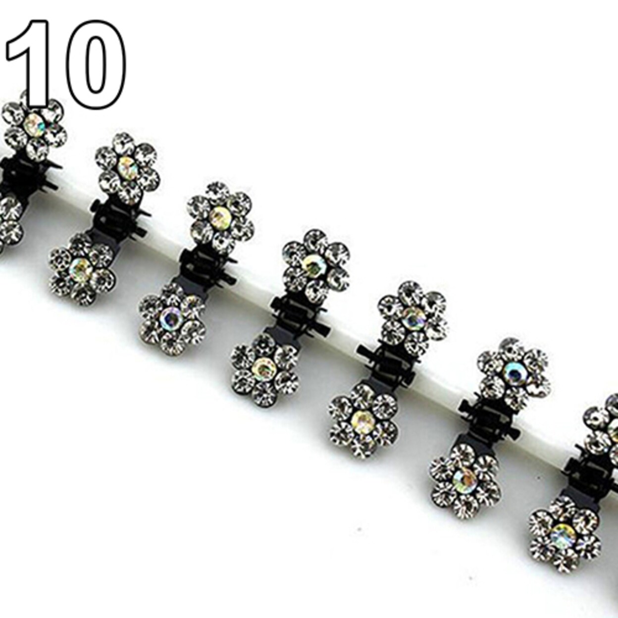 mini hair clips with rhinestones