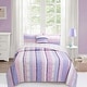preview thumbnail 6 of 4, Cozy Line Pink Purple Fun Floral Ruffle Stripe Cotton Quilt Bedding Set