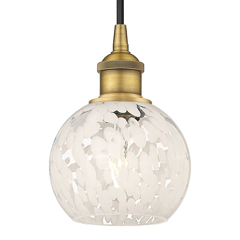 Innovations Lighting 616-1P 8 6 White Mouchette Pendant White - Brushed Brass