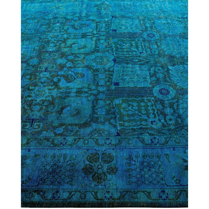Vibrance, One-of-a-Kind Hand-Knotted Area Rug - Blue, 6' 1" x 9' 0" - 6' 1" x 9' 0"