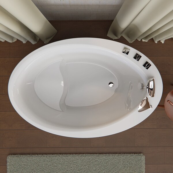 Japanese style 59 in. Acrylic Deep Soaking Freestanding Bathtub