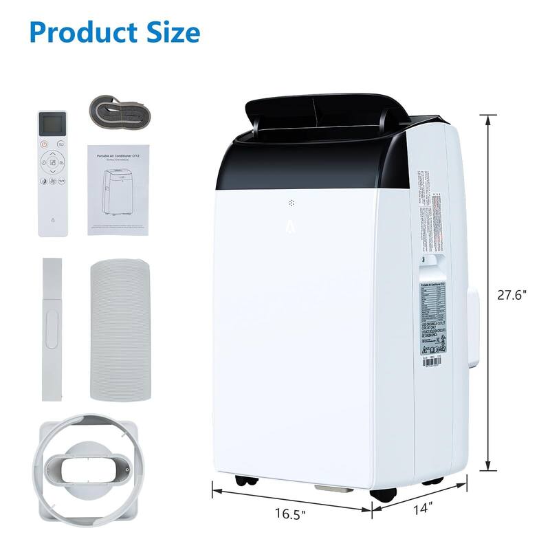 12,000 BTU Portable Air Conditioners, Portable AC for Room up to 550 Sq. Ft., 3-in-1 AC Unit