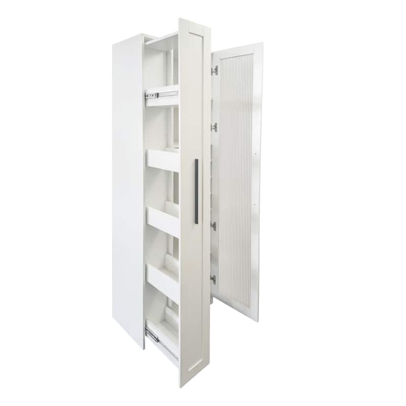 Kitchen pantry cabinet with multi-functional pull-out multi-tier storage shelf,Farmhouse Storage Cabinet with glass Doors