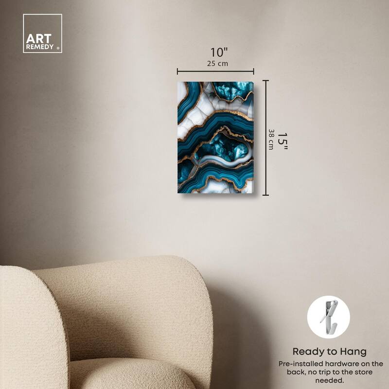 Teal Tectonic III Canvas by Art Remedy, Gallery Wrapped