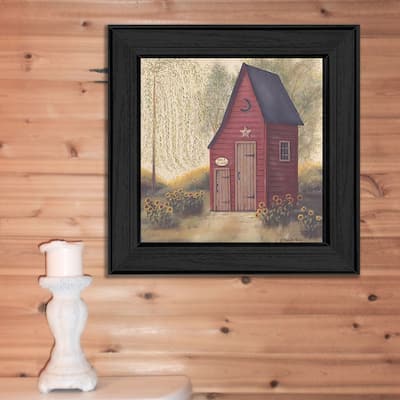 TrendyDecor4U Traditional "Folk Art Outhouse" Framed Print Wall Art by Pam Britton