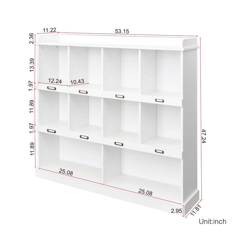Modern Storage Cabinet with Ten Shelves for Living Room, Bedroom, Office