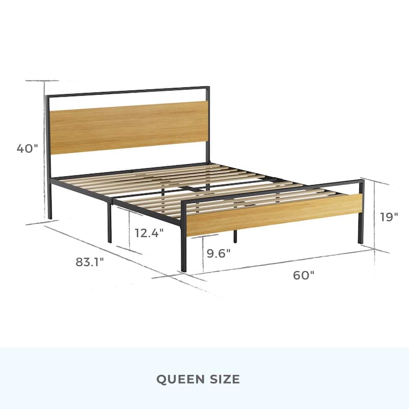 Brookside Nora Metal and Wood Platform Bed