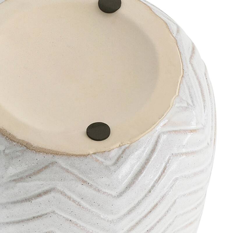 Sagebrook Home Neutral Textured Ceramic Hanging Planter