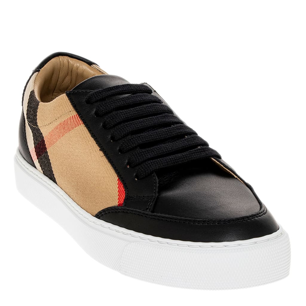 Burberry Check and Leather Sneakers