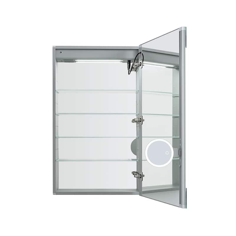 Medicine Cabinet With Light 24W x 36H x 5D Right Hinge - 24"x36"r/Right-Hinge - Clear - 24"x36"r/Right-Hinge - Glass Finish
