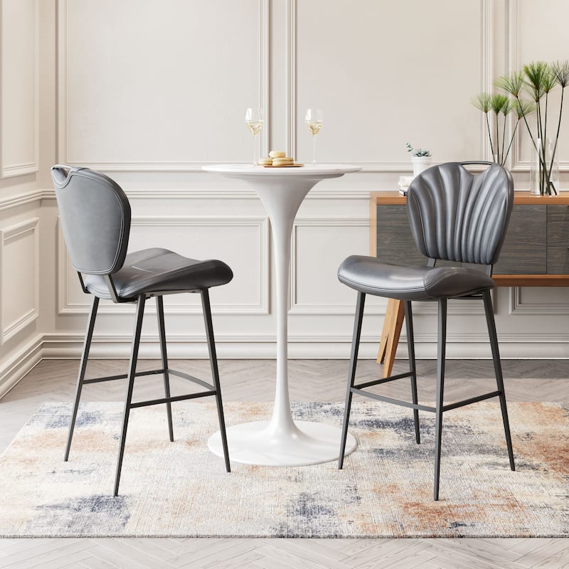 Terrence Bar Chair - Product 1 (in) : 18.1" W x 23.2" D x 43.7" H - Vintage Gray, Black