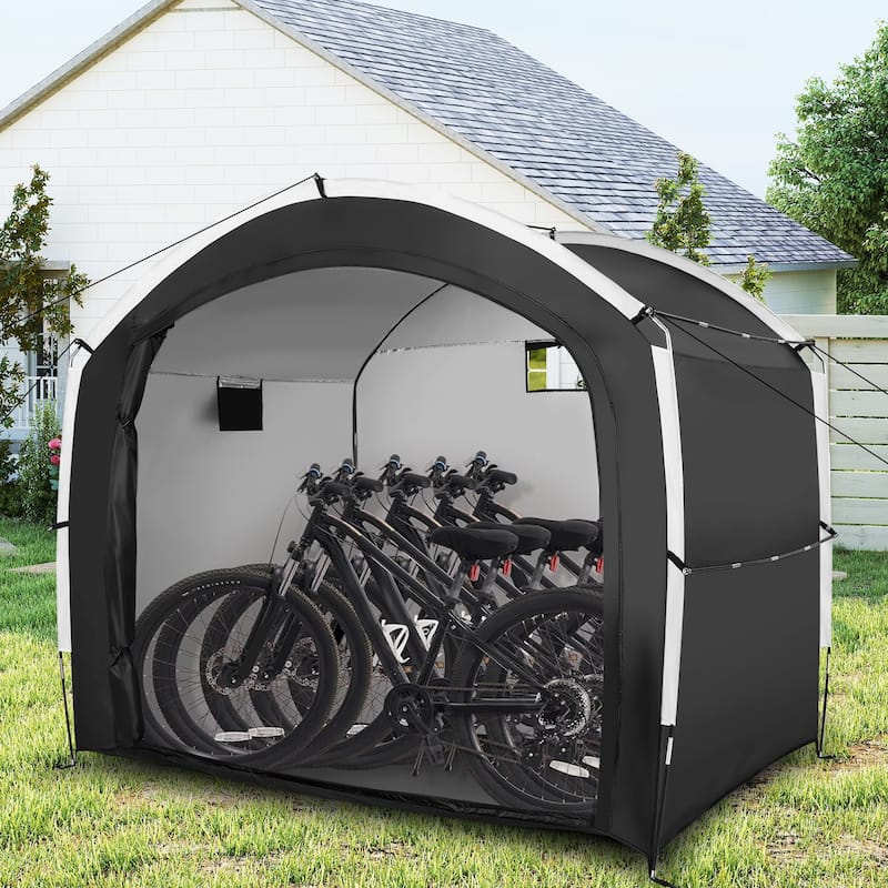 Gymax Bike Storage Tent w/ Window Floor Portable Garage Shed for 5