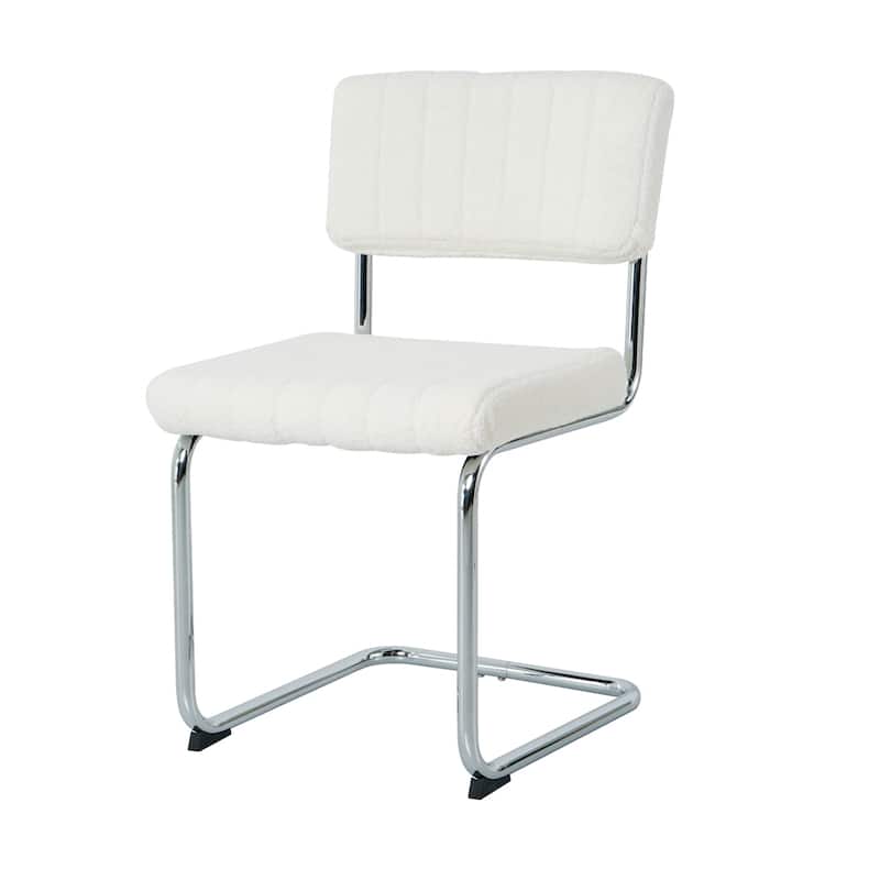Fabric Light Luxury Dining Chair with Metal Legs(Set of 2) - N/A
