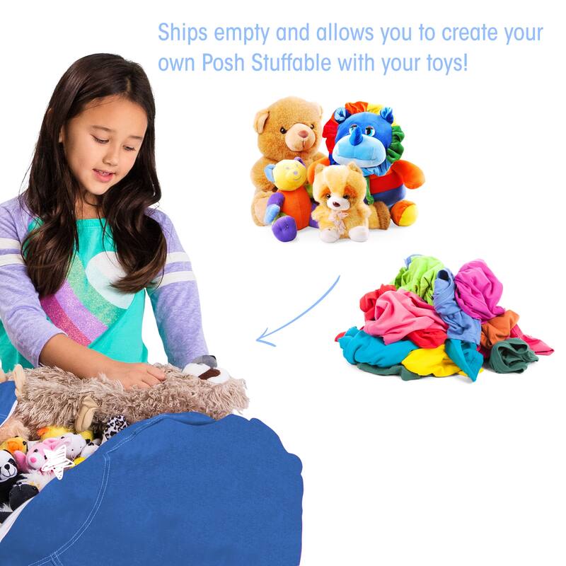Kids' Stuffed Animal Storage Bean Bag Chair Cover or Toy Organizer