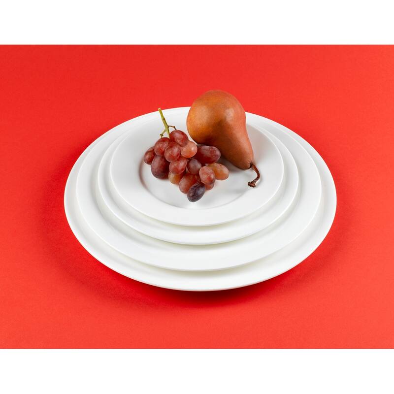 Red Vanilla Rimmed Entree Plates (Set of 4)