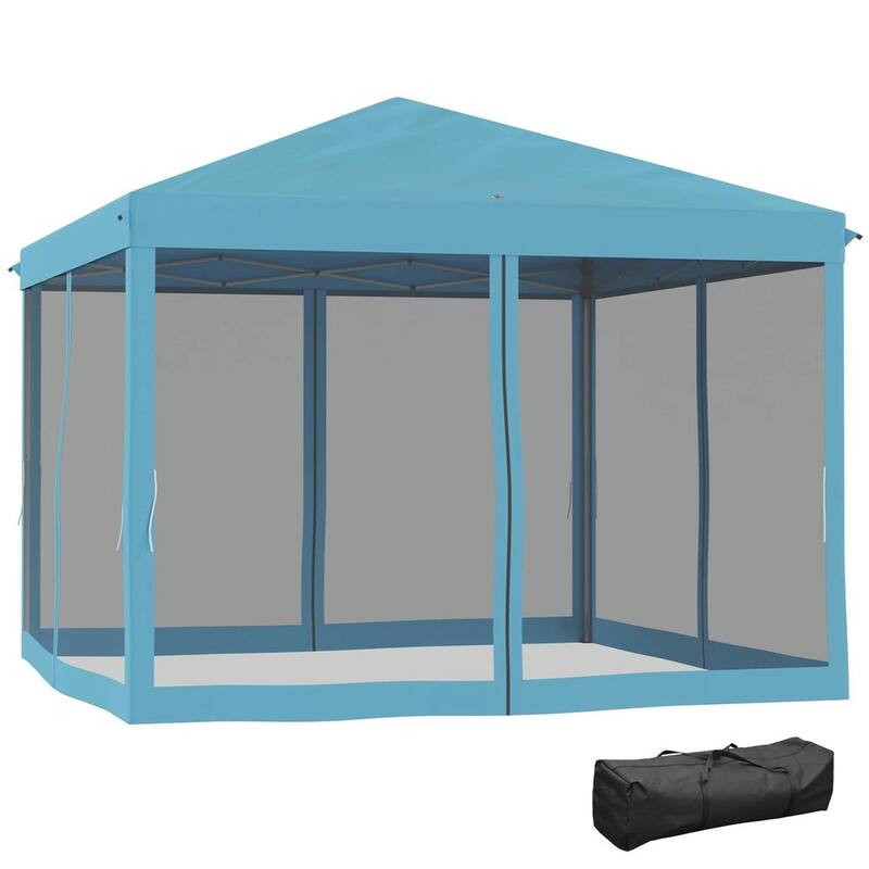 10'x10' Pop Up Canopy Tent with Netting,Gazebo,Screen House,Carry Bag