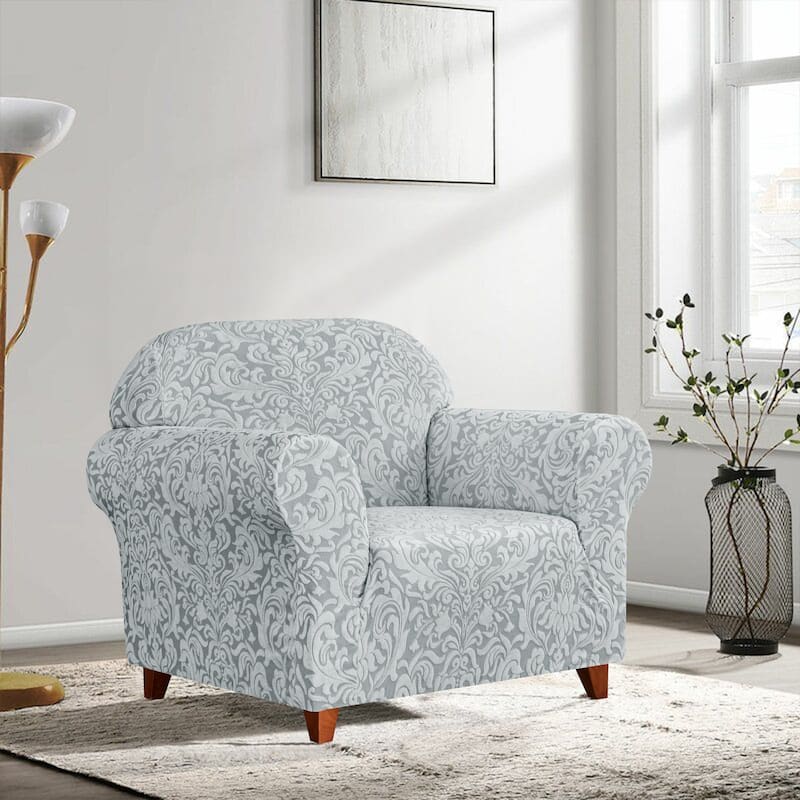 Subrtex 1 Piece Armchair Slipcover Jacquard Damask Spandex Furniture Protector