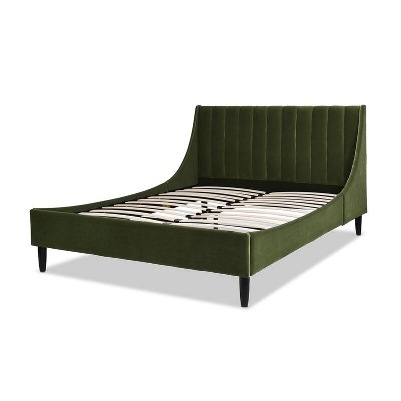 Willow Performance Velvet Channel Tufted Platform Bed
