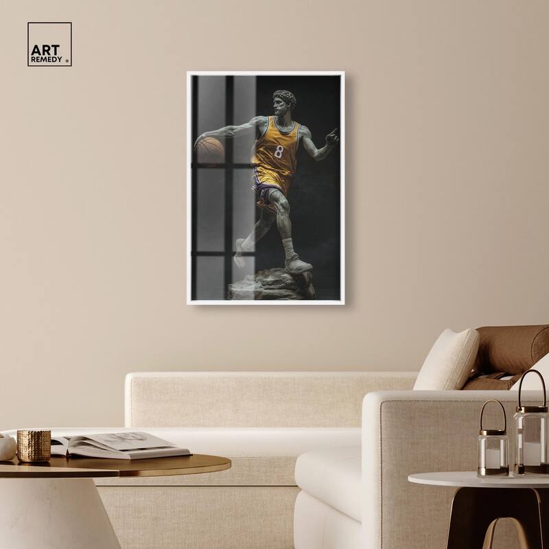 Basketball Yellow Uniform Shadowbox by Art Remedy