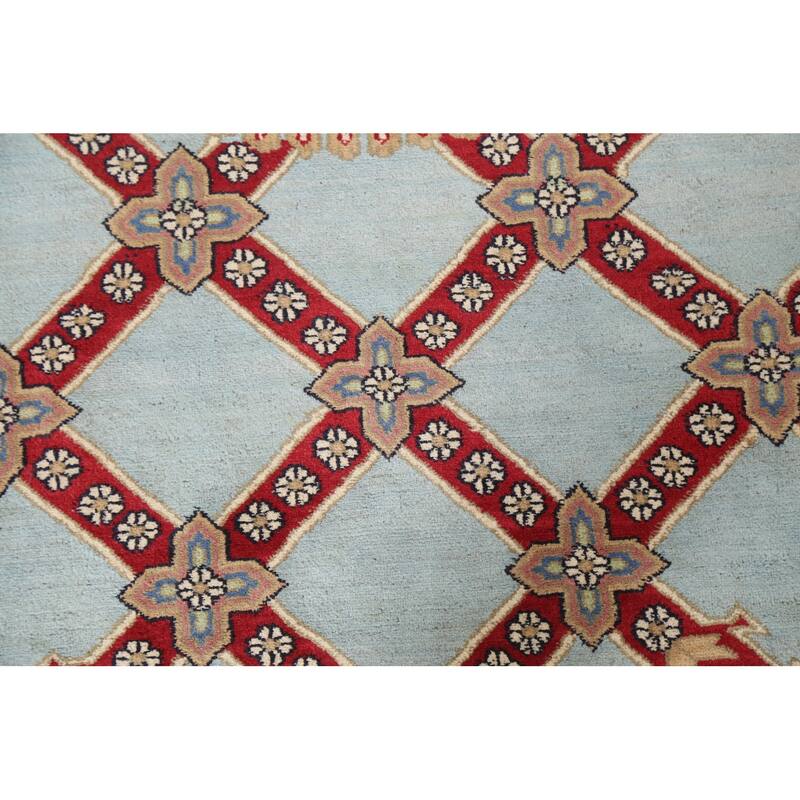 Vegetable Dye Geometric Aubusson Oriental Wool Area Rug Hand-knotted - 4'7" x 7'1"