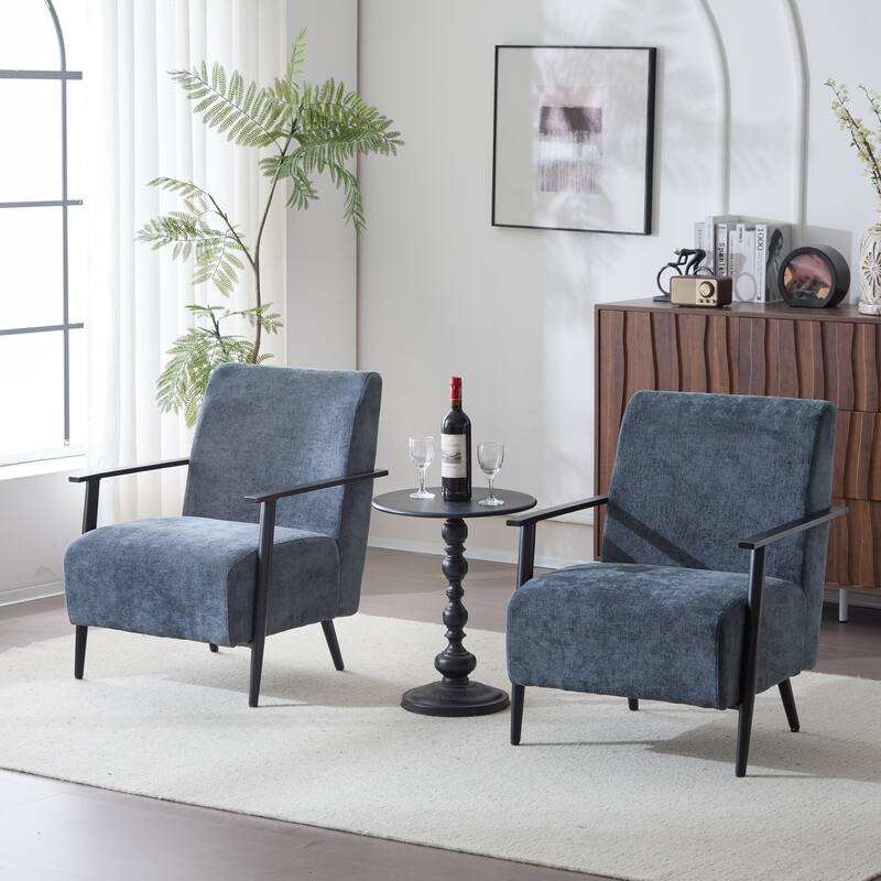 [Set of 2]Modern Upholstery Lounge Chair - Blue Gray