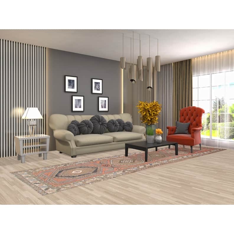 Hand Knotted Oriental 100% Wool Carpet Traditional Tribal Coral Hamedan Runner Rug - 13' 2'' X 3' 5''