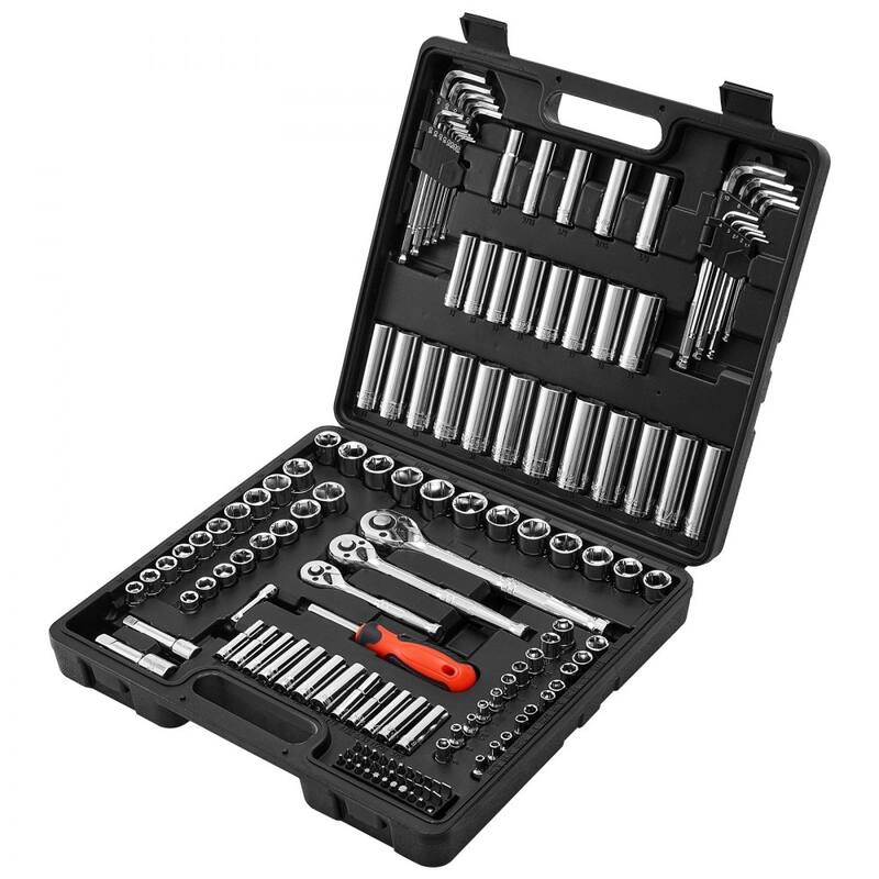 Complete 149-Piece Socket Wrench Set with Ratchet and Chrome Plated High-Strength Alloy Steel - 15.35 x 13.98 x 3.46 in