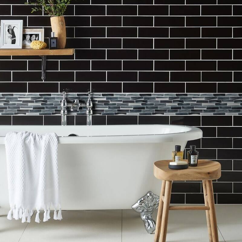 Island Antigua 12x12 Polished Glass Brick Mosaic Tile - Wall, Backsplash