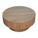preview thumbnail 29 of 61, Modern Solid Wood Veneered Round Coffee Tea Table with Storage